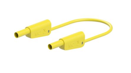 Staubli Test lead, 19A, 600 → 1000V, Yellow, 50cm Lead Length [66.2012-05024]; 564-437