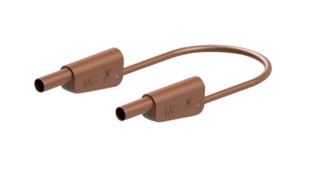 Staubli Test lead, 32A, 600 → 1000V, Brown, 200cm Lead Length [66.2015-20027]; 564-459