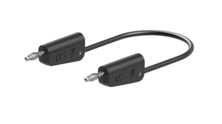 Staubli Test lead, 19A, 30 → 60V, Black, 25cm Lead Length [64.1030-02521]; 564-467