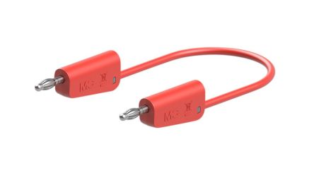 Staubli Test lead, 19A, 30 → 60V, Red, 50cm Lead Length [64.1030-05022]; 564-471