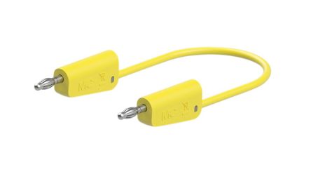 Staubli Test lead, 19A, 30 → 60V, Yellow, 200cm Lead Length [64.1030-20024]; 564-477