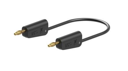 Staubli Test lead, 19A, 30 → 60V, Black, 50cm Lead Length [64.1031-05021]; 564-479