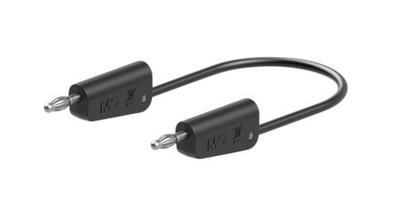 Staubli Test lead, 19A, 30 → 60V, Black, 100cm Lead Length [64.1032-10021]; 564-491