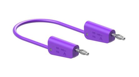 Staubli Test lead, 19A, 30 → 60V, Violet, 50cm Lead Length [64.1030-05026]; 564-510