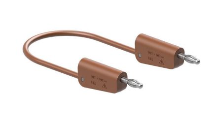 Staubli Test lead, 19A, 30 → 60V, Brown, 50cm Lead Length [64.1030-05027]; 564-511