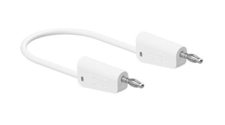Staubli Test lead, 19A, 30 → 60V, White, 200cm Lead Length [64.1030-20029]; 564-514