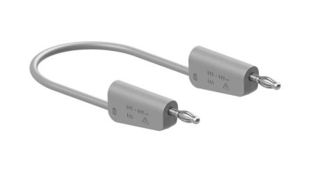 Staubli Test lead, 32A, 30 → 60V, Grey, 50cm Lead Length [64.1034-05028]; 564-515