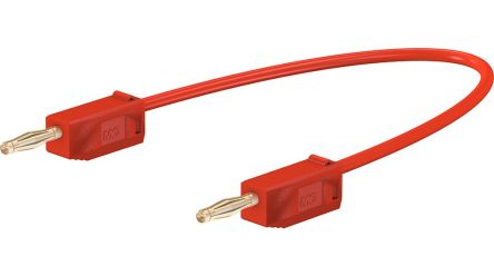 Staubli Test lead, 10A, 30 → 60V, Red, 7.5cm Lead Length [28.0039-00722]; 564-644