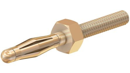 Staubli Gold Plug Banana Plug, 2mm Connector, Screw Termination, 25A, Gold Plating [22.1100]; 564-648
