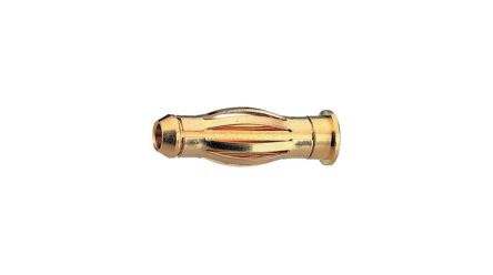 Staubli Gold Plug Banana Connector, 2mm Connector, Solder Termination, 25A, 30 → 60V, Gold Plating [24.0110]; 564-649