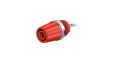 Staubli Red Socket Banana Socket, 4 mm Connector, M4 Thread Termination, 20A, 1kV, Nickel Plating [23.3110-22]; 564-651