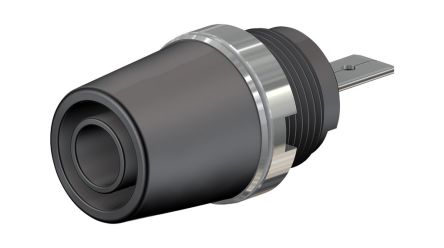 Staubli Black Socket Banana Socket, 4 mm Connector, M4 Thread Termination, 20A, 1kV, Nickel Plating [23.3110-21]; 564-654