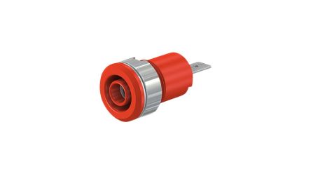 Staubli Red Socket Banana Socket, 4 mm Connector, Screw Termination, 24A, 1kV, Nickel Plating [23.3070-22]; 564-655