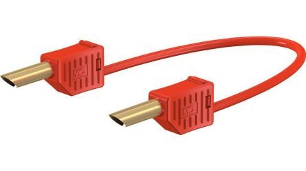 Staubli Test lead, 19A, 30 → 60V, Red, 25cm Lead Length [28.0056-02522]; 564-667