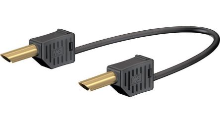 Staubli Test lead, 19A, 30 → 60V, Black, 25cm Lead Length [28.0056-02521]; 564-669