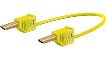 Staubli Test lead, 19A, 30 → 60V, Yellow, 25cm Lead Length [28.0056-02524]; 564-671