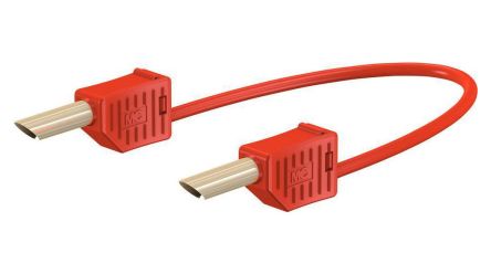 Staubli Test lead, 19A, 30 → 60V, Red, 50cm Lead Length [28.0056-05022]; 564-672