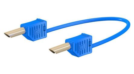 Staubli Test lead, 19A, 30 → 60V, Blue, 50cm Lead Length [28.0056-05023]; 564-673