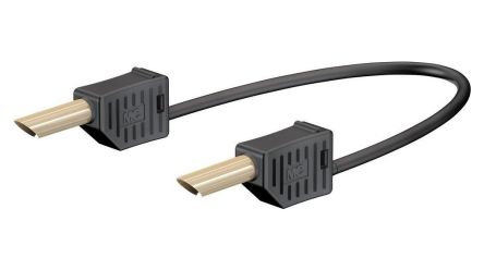 Staubli Test lead, 19A, 30 → 60V, Black, 50cm Lead Length [28.0056-05021]; 564-675