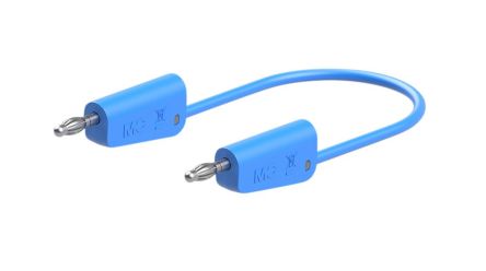 Staubli Test lead, 19A, 30 → 60V, Blue, 75cm Lead Length [64.1030-07523]; 564-695