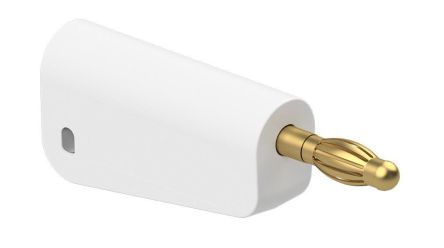 Staubli White Plug Banana Plug, 4 mm Connector, Screw Termination, 32A, 30 → 60V, Gold Plating [64.1045-29]; 564-698