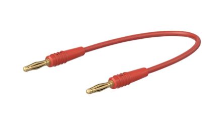 Staubli Test lead, 10A, 30 → 60V, Red, 7.5cm Lead Length [28.0047-00722]; 564-701