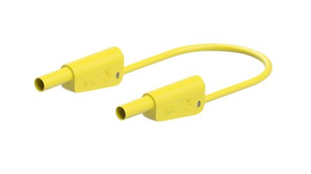 Staubli Test lead, 19A, 600 → 1000V, Yellow, 25cm Lead Length [66.2010-02524]; 564-705