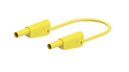 Staubli Test lead, 32A, 600 → 1000V, Yellow, 75cm Lead Length [66.2015-07524]; 564-707