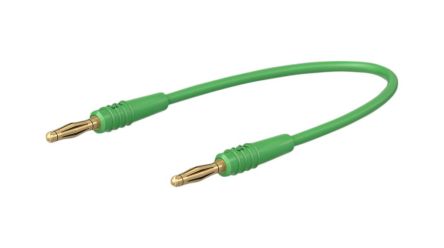 Staubli Test lead, 10A, 30 → 60V, Green, 15cm Lead Length [28.0047-01525]; 564-711