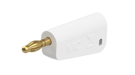 Staubli White Plug Banana Plug, 4 mm Connector, Solder Termination, 32A, 30 → 60V, Gold Plating [64.1043-29]; 564-732