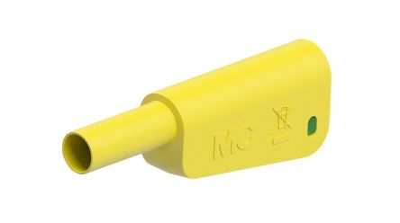 Staubli Green/Yellow Plug Banana Plug, 4 mm Connector, Screw Termination, 32A, 600 → 1000V, Gold Plating [66.2025-20]; 564-735