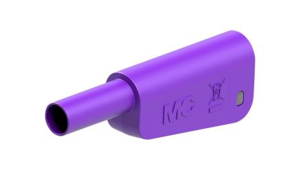 Staubli Violet Plug Banana Plug, 4 mm Connector, Screw Termination, 32A, 600 → 1000V, Gold Plating [66.2025-26]; 564-739