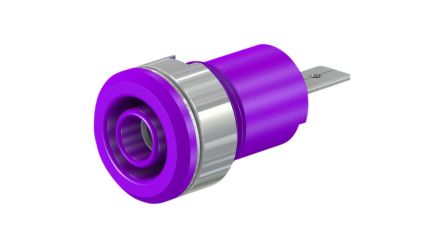 Staubli Violet Socket Banana Socket, 4 mm Connector, Screw Termination, 24A, 1kV, Nickel Plating [23.3070-26]; 564-744