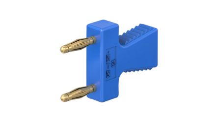 Staubli Blue, Plug Test Connector Adapter With CuZn contacts and Gold Plated - Socket Size: 2mm [63.9354-23]; 564-749