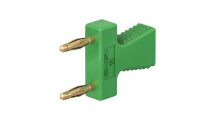 Staubli Green, Plug Banana Connector With CuZn contacts and Gold Plated - Socket Size: 2mm [63.9354-25]; 564-750