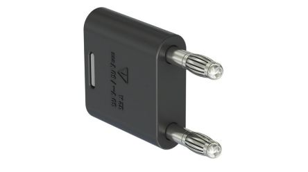 Staubli Black, Plug Test Connector Adapter With CuZn contacts and Nickel Plated - Socket Size: 4mm [64.4010-21]; 564-751