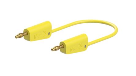 Staubli Test lead, 19A, 30 → 60V, Yellow, 50cm Lead Length [64.1033-05024]; 564-791