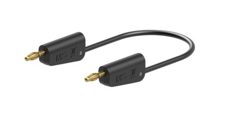 Staubli Test lead, 32A, 30 → 60V, Black, 50cm Lead Length [64.1034-05021]; 564-801