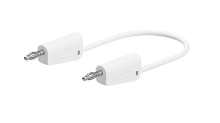 Staubli Test lead, 32A, 30 → 60V, White, 50cm Lead Length [64.1034-05029]; 564-808