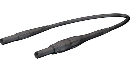 Staubli Test lead, 8A, 1kV, Black, 200cm Lead Length [66.9395-20021]; 564-845