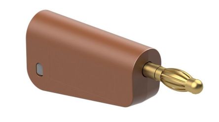 Staubli Brown Plug Banana Plug, 4 mm Connector, Screw Termination, 32A, 30 → 60V, Gold Plating [64.1045-27]; 564-865