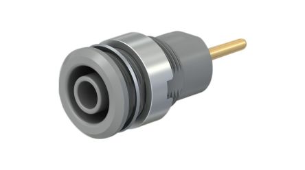 Staubli Grey Socket Banana Socket, 4 mm Connector, Screw Termination, 24A, 1kV, Gold Plating [23.3010-28]; 564-867