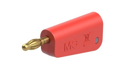 Staubli Red Plug Banana Plug, 4 mm Connector, Solder Termination, 32A, 30 → 60V, Gold Plating [64.1043-22]; 564-871