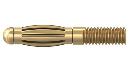 Staubli Gold Plug Banana Plug, 2mm Connector, Solder Termination, 32A, 1kV, Nickel Plating [22.5117]; 564-873