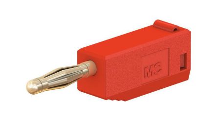 Staubli Red Plug Banana Plug, 2mm Connector, Solder Termination, 10A, 30 → 60V, Gold Plating [22.2616-22]; 564-880