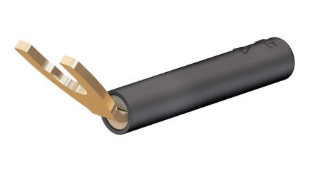 Staubli B4-I/KS Insulated Fork Terminal, 4mm Stud Size, Black [23.0440-21]; 564-881
