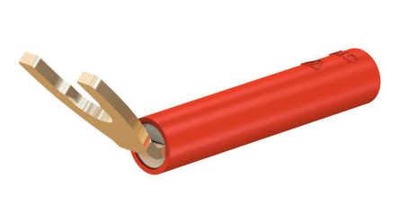 Staubli B4-I/KS Insulated Fork Terminal, 4mm Stud Size, Red [23.0440-22]; 564-883