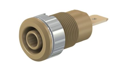 Staubli Brown Socket Banana Socket, 4 mm Connector, Screw Termination, 32A, 1kV, Gold Plating [23.3060-27]; 564-886