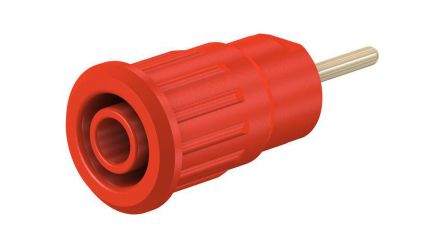 Staubli Red Socket Banana Socket, 4 mm Connector, Press Fit Termination, 24A, 1kV, Gold Plating [23.3130-22]; 564-887