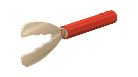 Staubli B4-I/K Insulated Fork Terminal, 4mm Stud Size, Red [23.5065-22]; 564-889